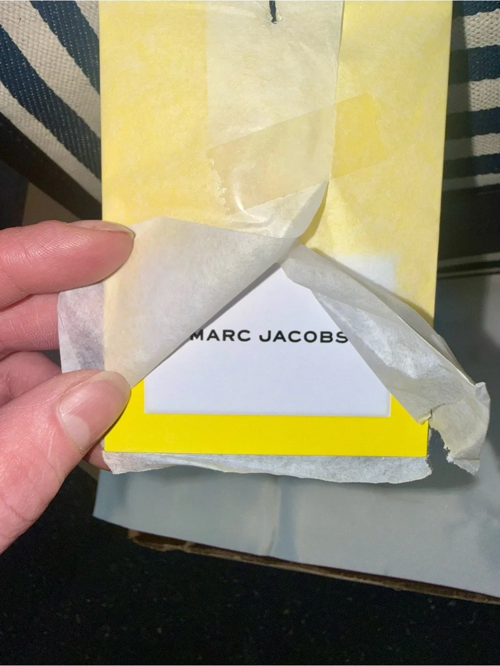 Marc Jacobs large Navy and White Striped Canvas Tote